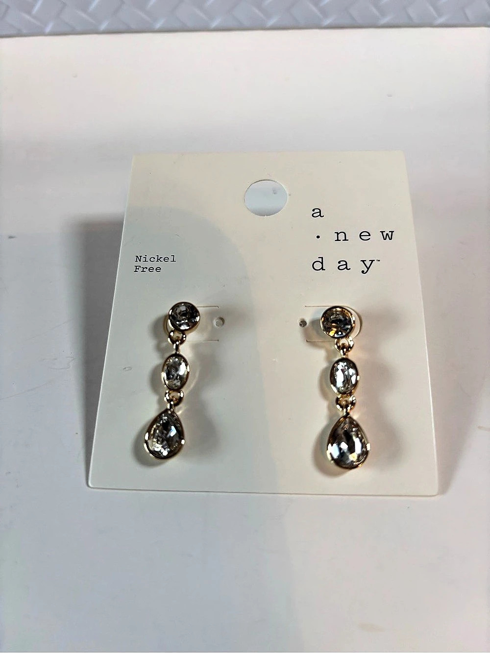 a new day Linear Circle Oval Teardrop Dangle Earrings Crystal Drop Earrings